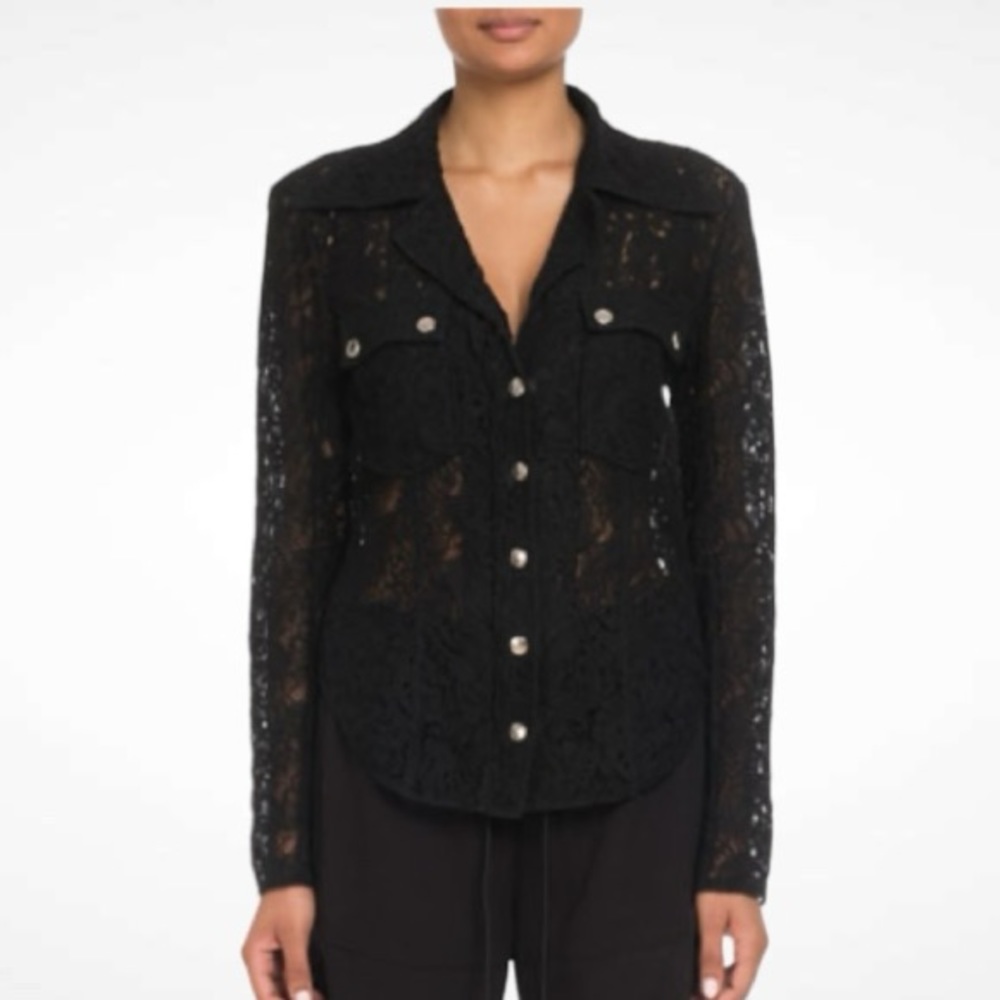 New! CHLOE SEE BY CHLOE LACE BUTTON FRONT BLOUSE